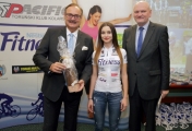 Z Agnieszką Skalniak, mistrzynią Europy juniorek w jeździe indywidualnej na czas, oraz prezydentem Torunia, Michałem Zaleskim, grudzień 2015